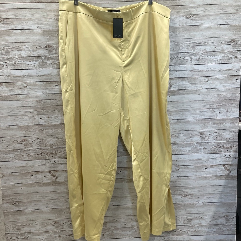 Eloquii Light Yellow Wide Leg Pants
